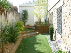 Passage en gazon synthétique